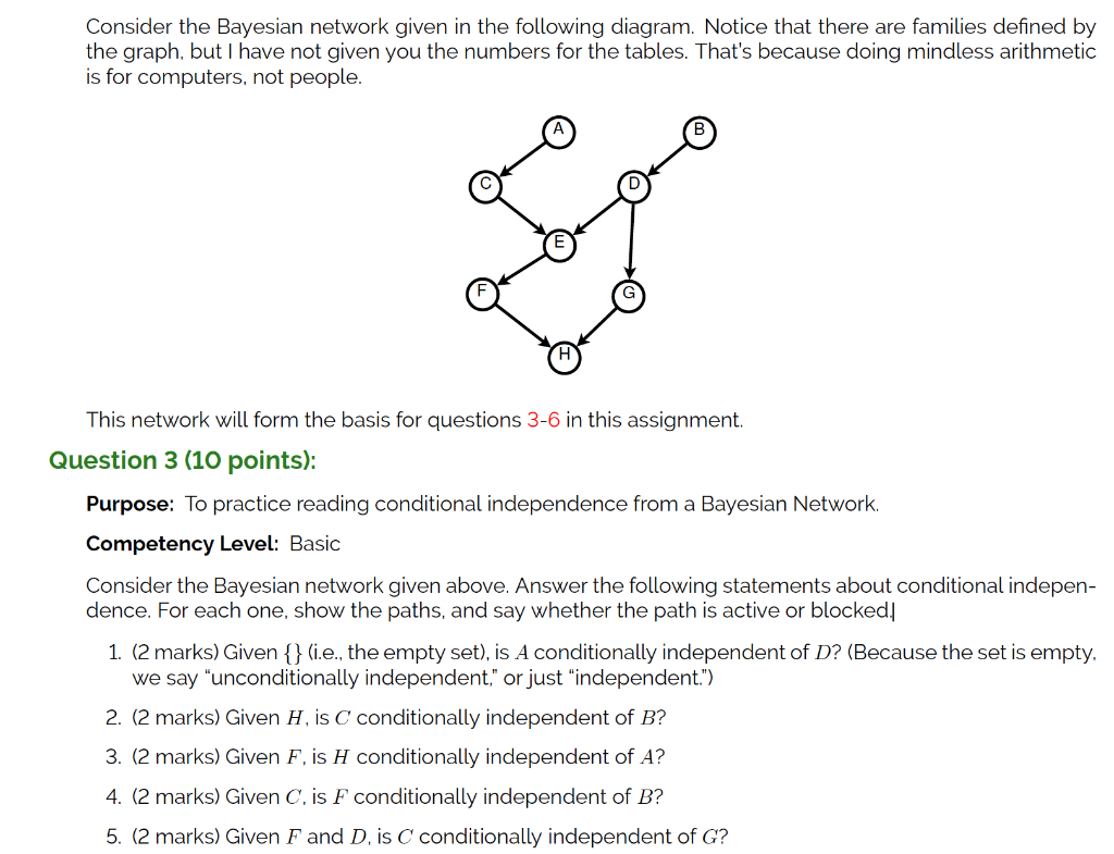 Solved Consider The Bayesian Network Given In The Following | Chegg.com