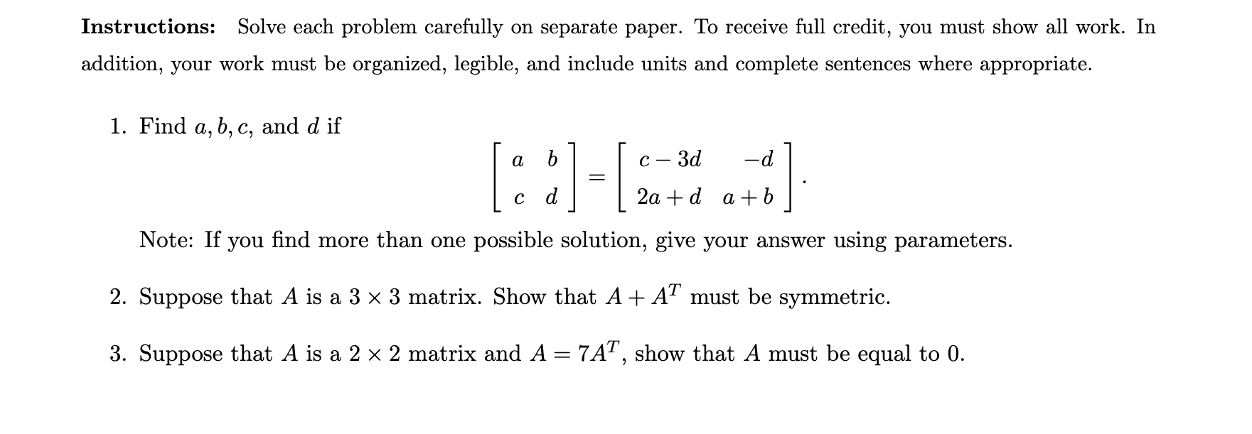 Solved Instructions: Solve each problem carefully on | Chegg.com