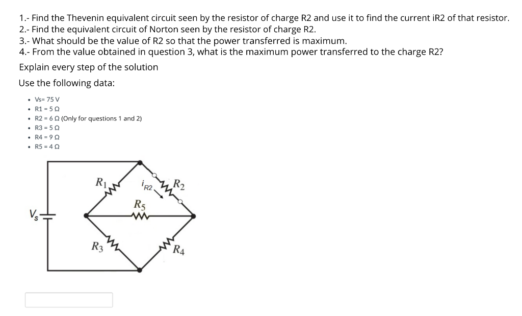 Solved 1.- Find the Thevenin equivalent circuit seen by the | Chegg.com