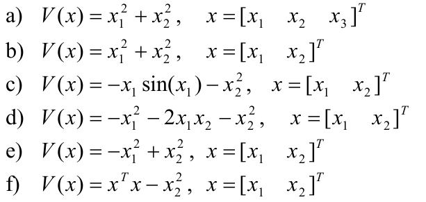 Solved For below functions please find the definiteness | Chegg.com