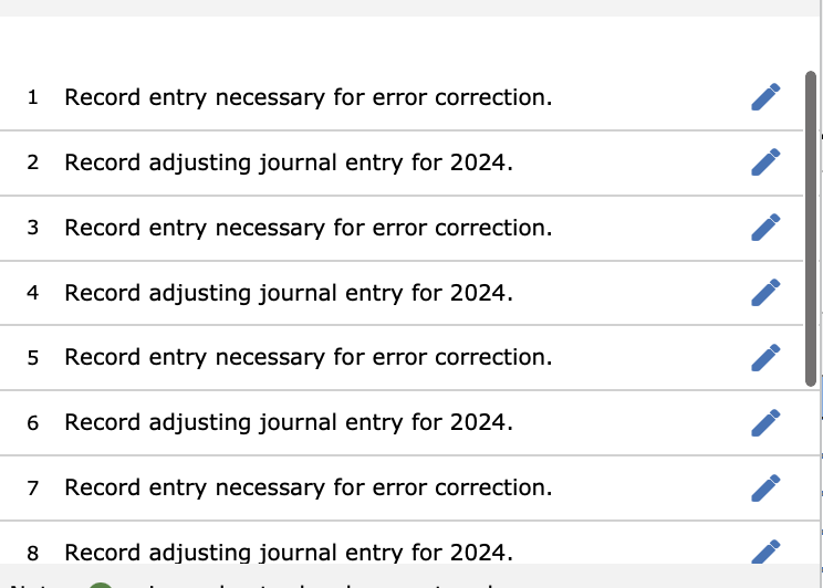 Solved 1 Record entry necessary for error correction. 2 | Chegg.com
