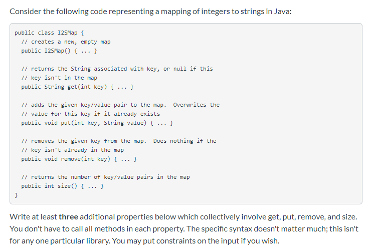 Consider the following code representing a mapping of | Chegg.com