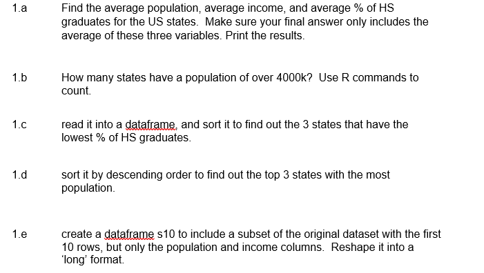 Solved A Find The Average Population, Average Income, And | Chegg.com ...