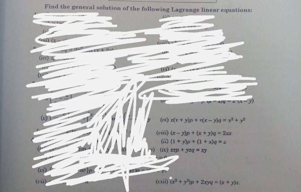 Solved Find The General Solution Of The Following Lagrange Chegg Com