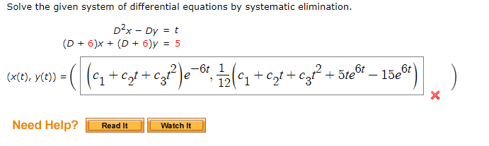 Solved Solve the given system of differential equations by | Chegg.com