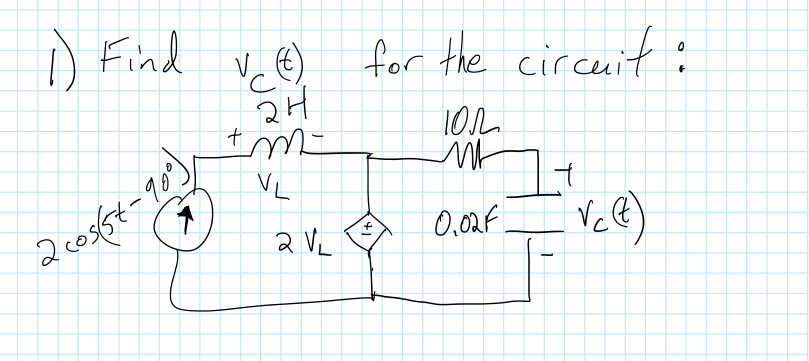 Solved 1) Find v,(t) for the circuit: | Chegg.com