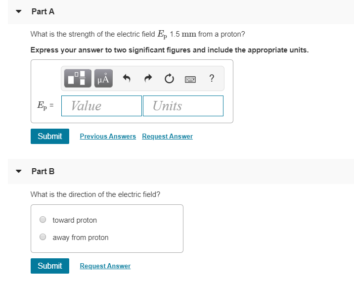 What Is The Electric Field Strength 53 Pm From A Proton