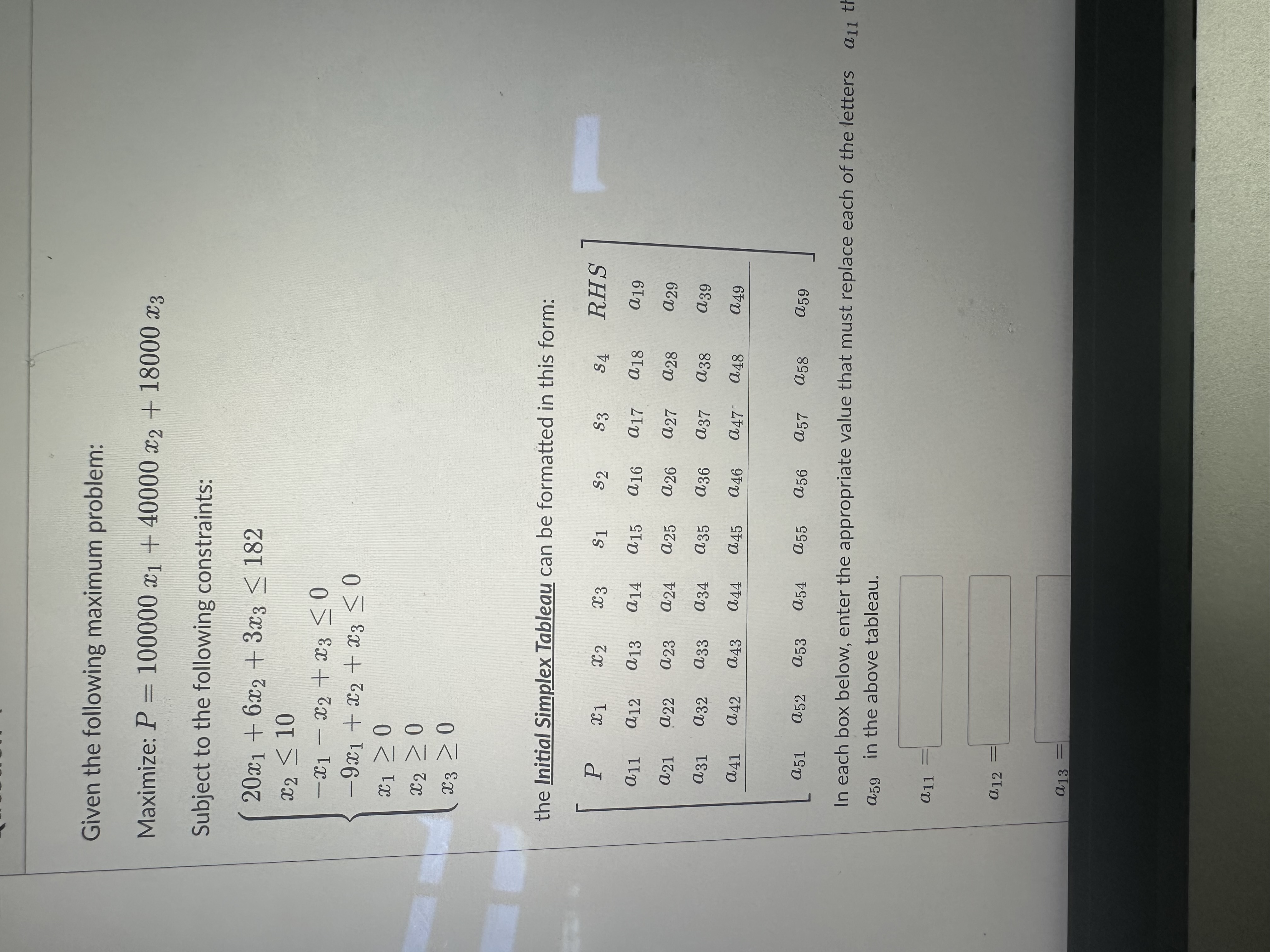 Solved Given The Following Maximum Problem: Maximize: | Chegg.com