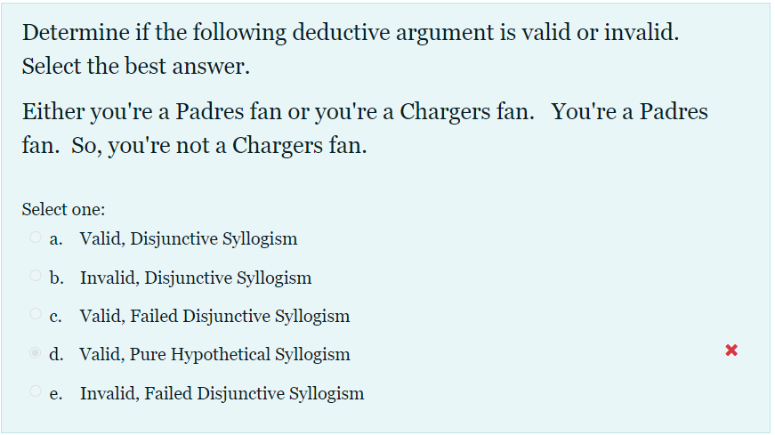 Solved Determine if the following deductive argument is | Chegg.com