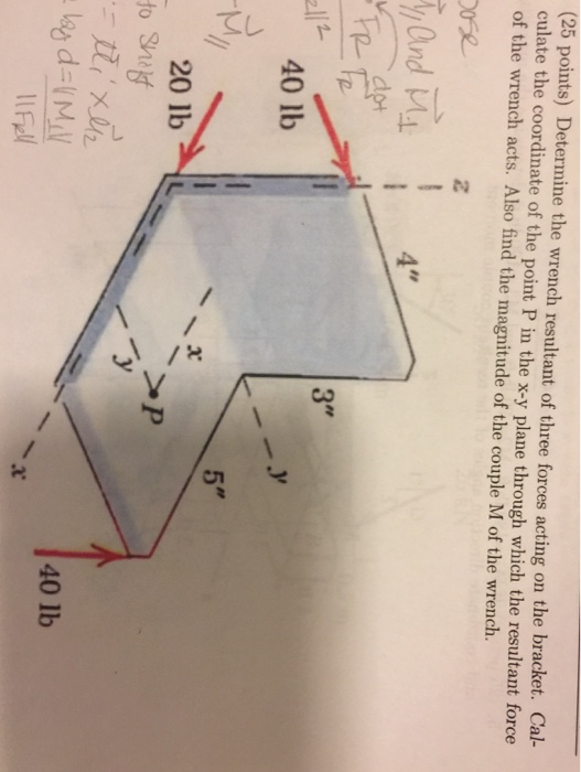 Solved (25 points) Determine the wrench resultant of three