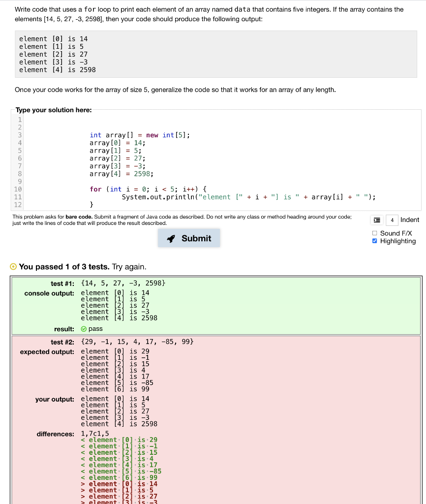 Solved Write code that creates an array of integers named | Chegg.com