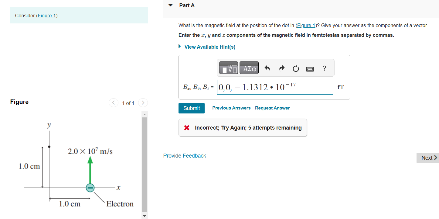 What is the magnetic field at the position of the dot in (Figure 1)? Give your answer as the components of a vector.
Enter th