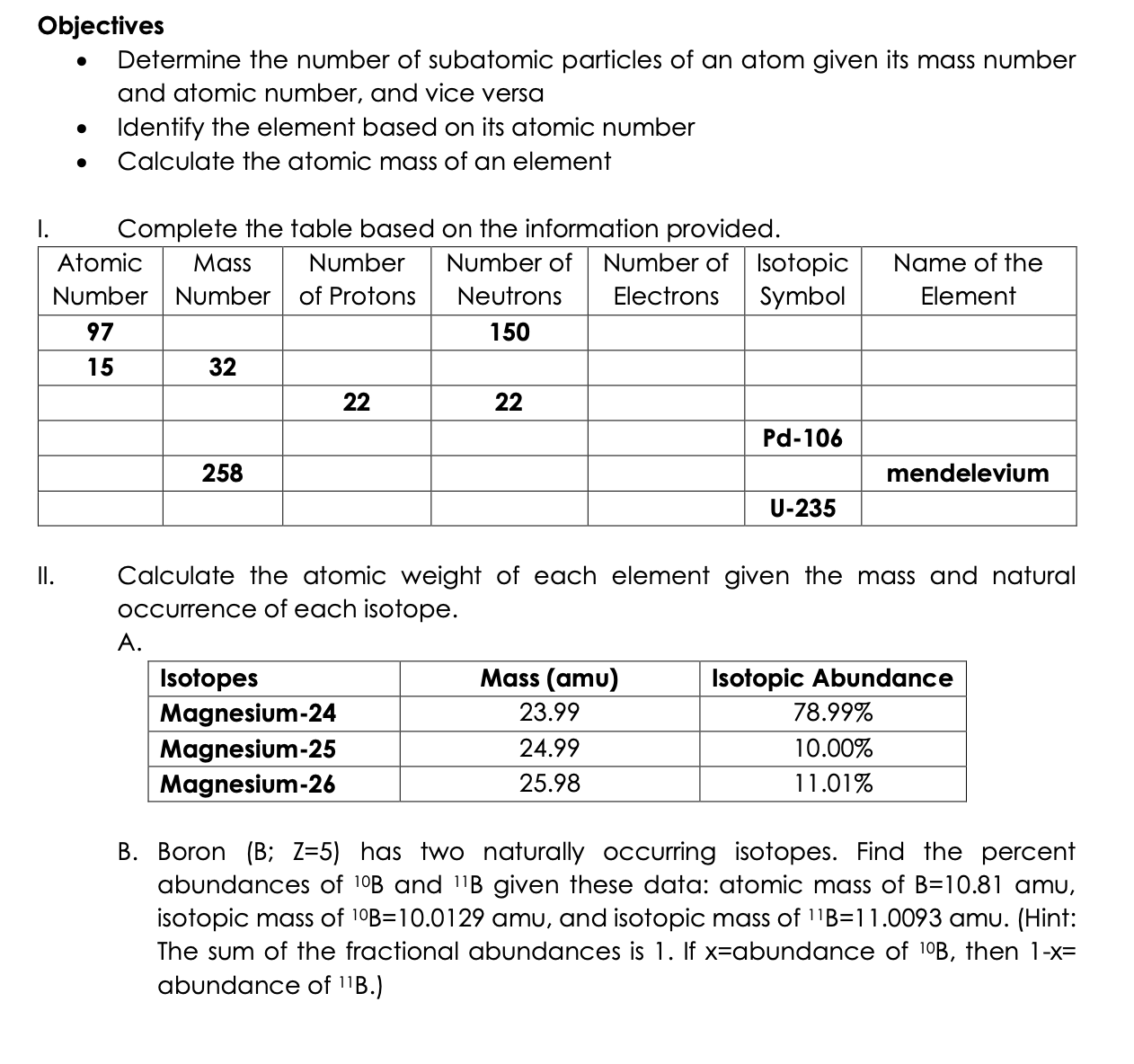 identify the subatomic particles that determine the atomic number of an element