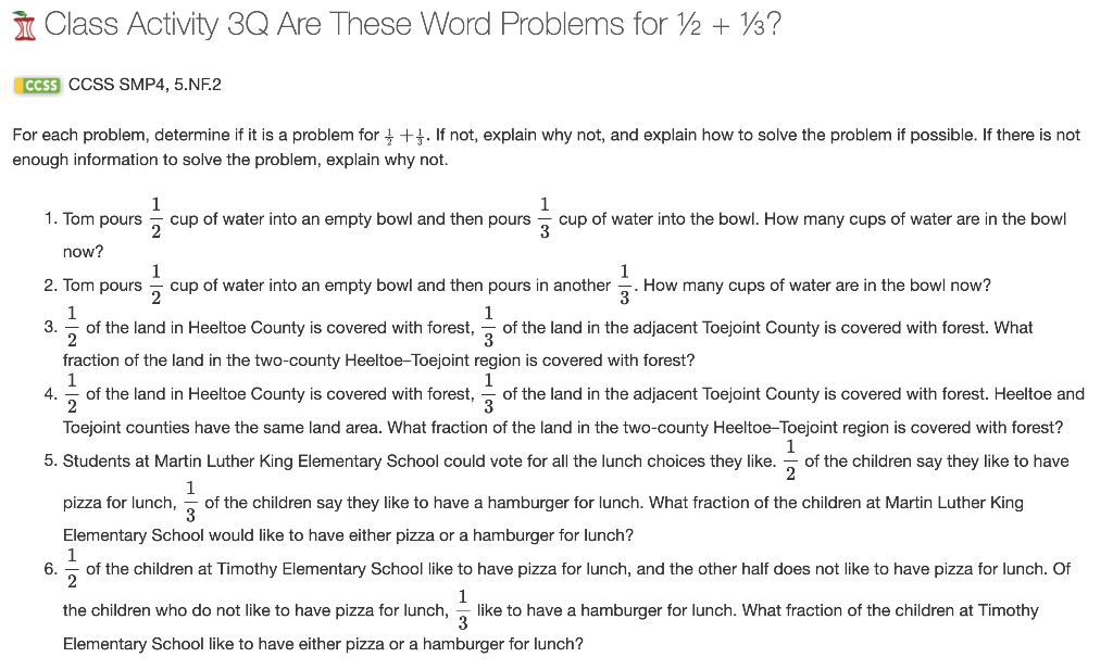 Solved Ì Class Activity 3Q Are These Word Problems for 12 + | Chegg.com