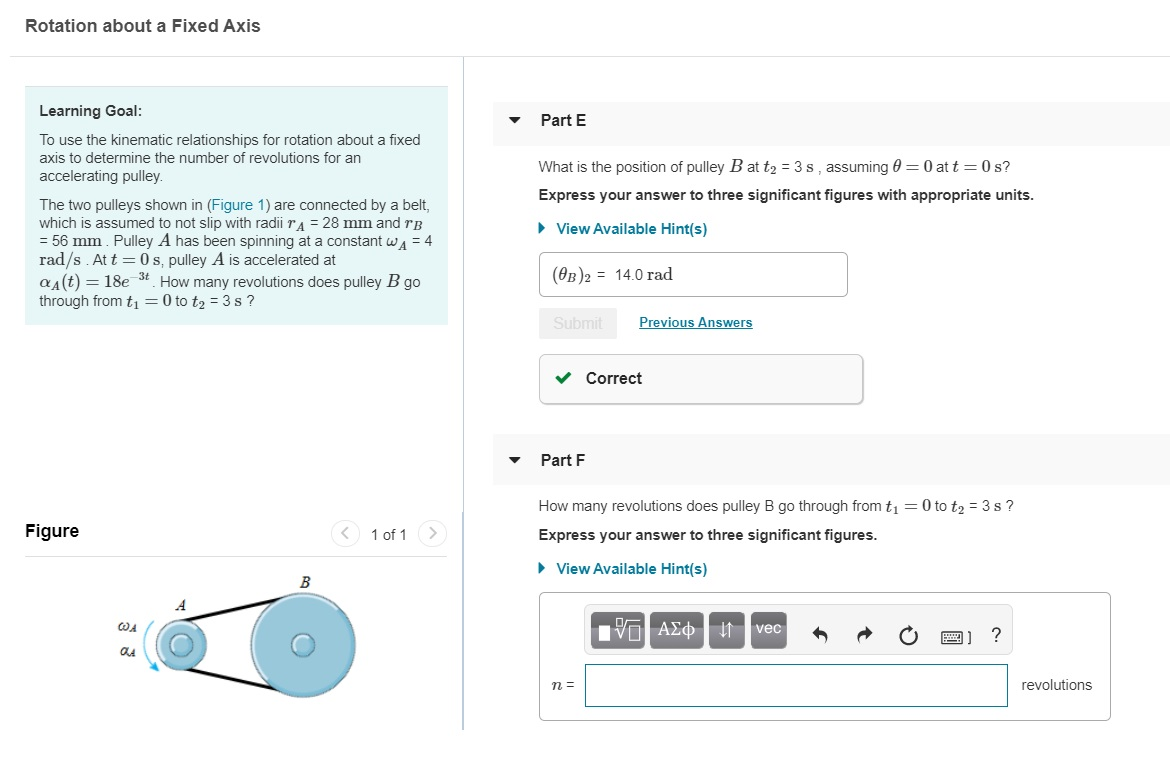 Solved Rotation about a Fixed Axis Part E What is the | Chegg.com