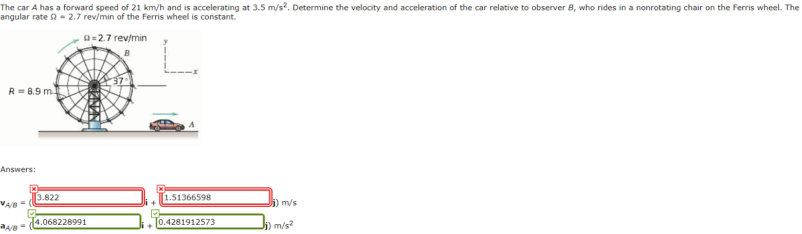 Solved The car A has a forward speed of 21 km/h and is | Chegg.com