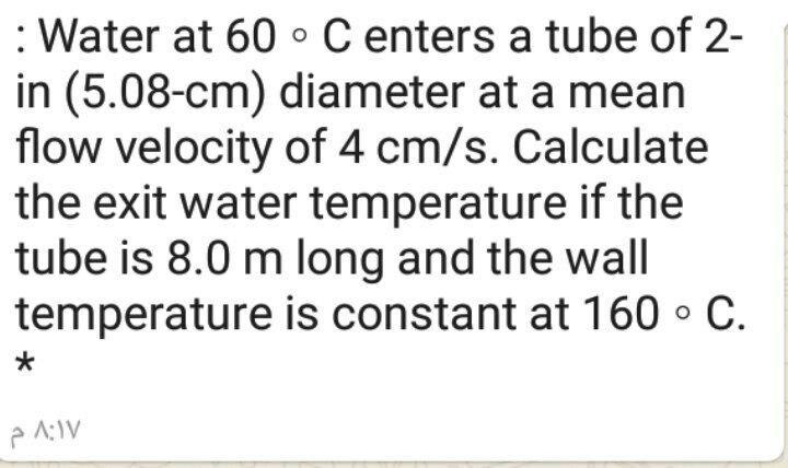 Solved : Water at 60 - Centers a tube of 2- in (5.08-cm) | Chegg.com
