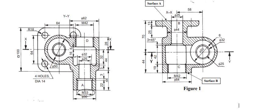 Design a drilling jig to drill and tap hole of | Chegg.com