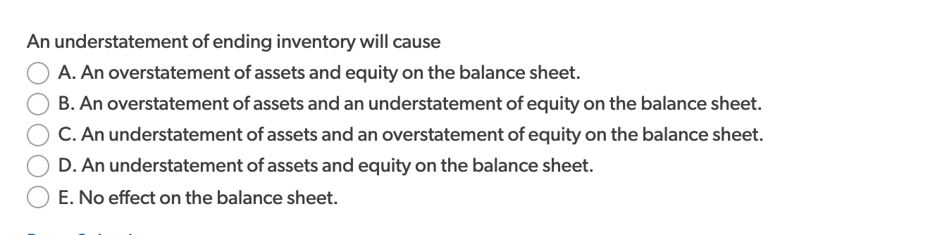 Solved: An Understatement Of Ending Inventory Will Cause O... | Chegg.com