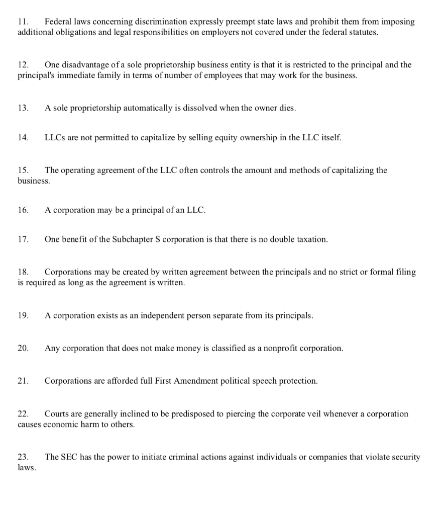 Solved 11. Federal laws concerning discrimination expressly