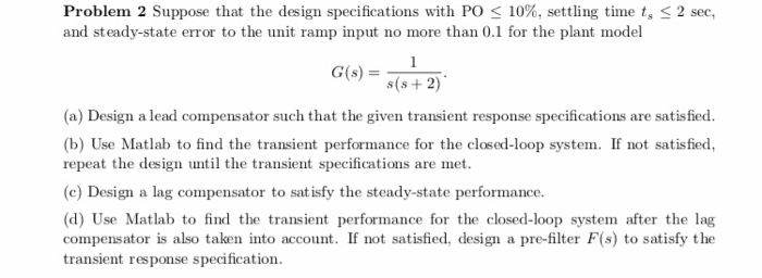 Solved Problem 2 Suppose that the design specifications with | Chegg.com