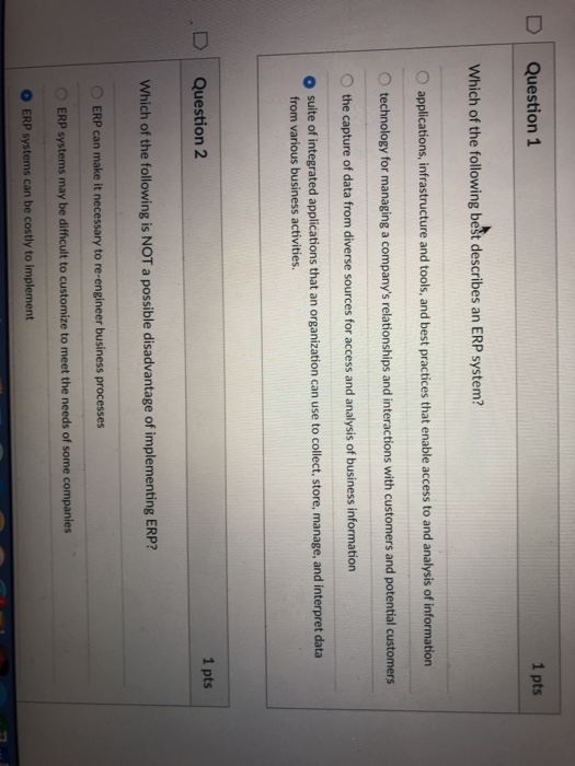 Solved D Question 1 1 pts Which of the following best | Chegg.com