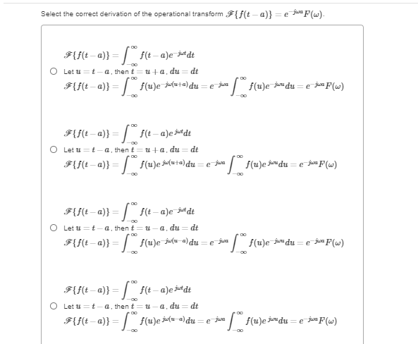 Solved Select The Correct Derivation Of The Operational T Chegg Com