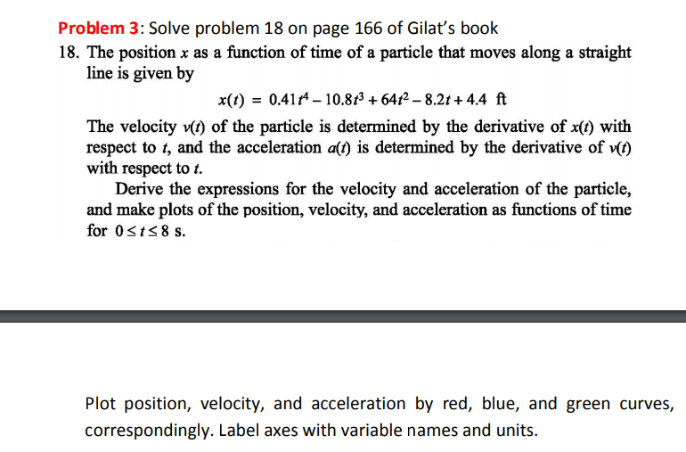 Solved Solve problem 18 on page 166 of Gilat’s book Plot | Chegg.com