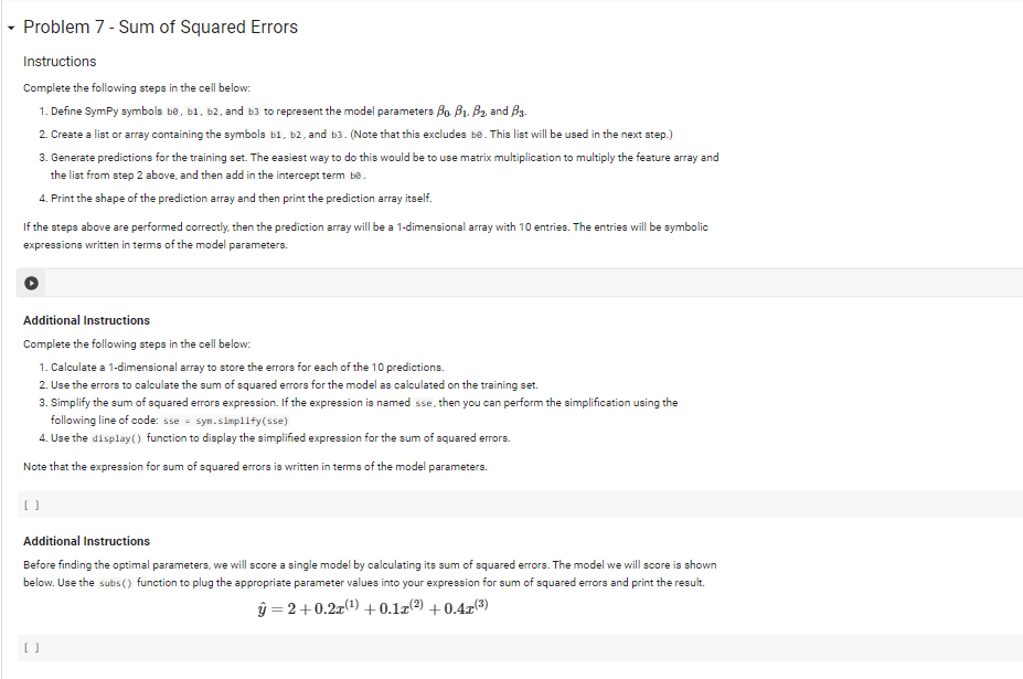 Solved In Problems 7 and 8, you will used gradient descent | Chegg.com