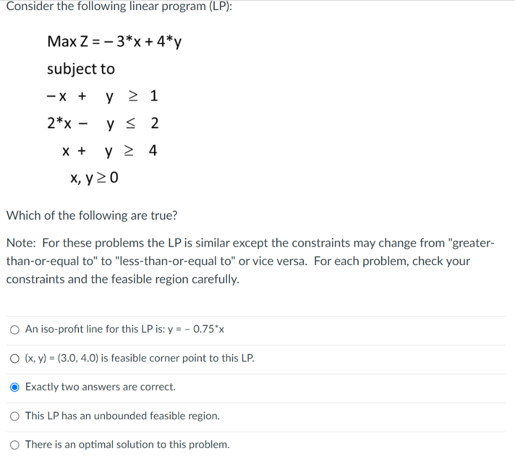 Solved Consider The Following Linear Program (LP): | Chegg.com