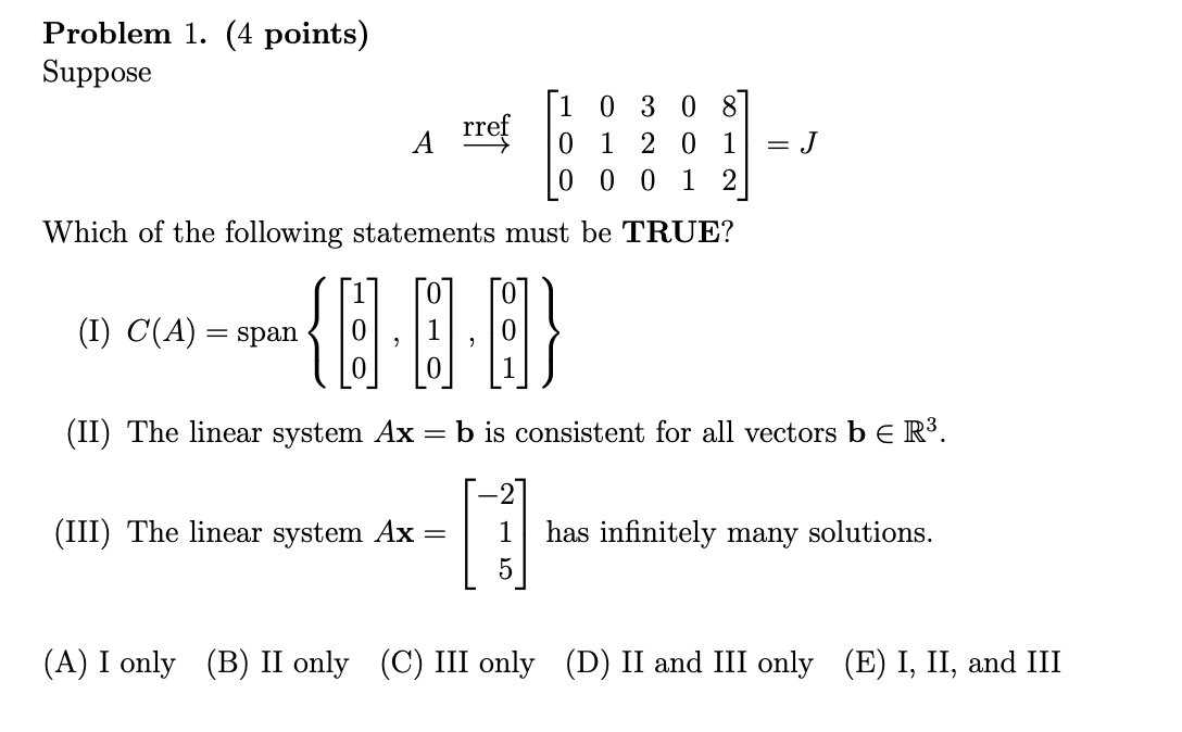 Solved Problem 1. (4 Points) Suppose | Chegg.com