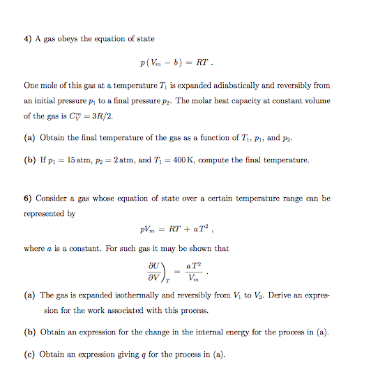 the equation of state of a gas is p(v-nb)=rt where b and r are consta -  askIITians