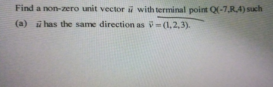 Solved Find A Non Zero Unit Vector U With Terminal Point Chegg Com