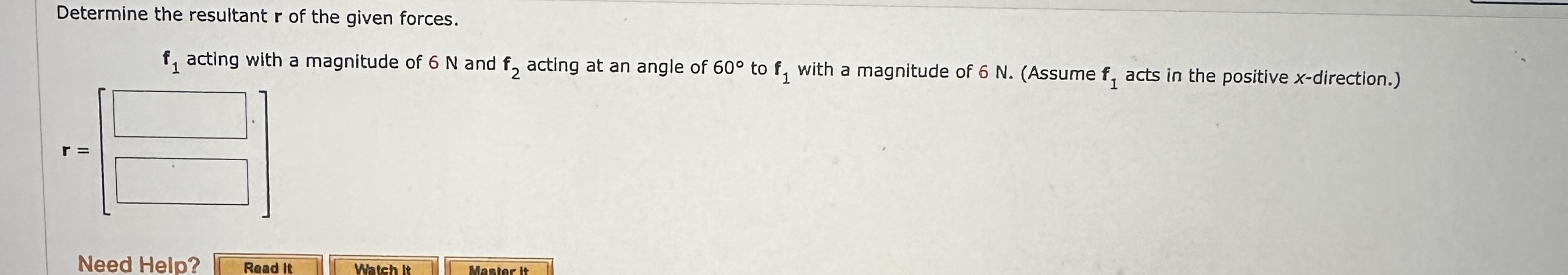 Solved Determine The Resultant R ﻿of The Given Forces.f1 | Chegg.com