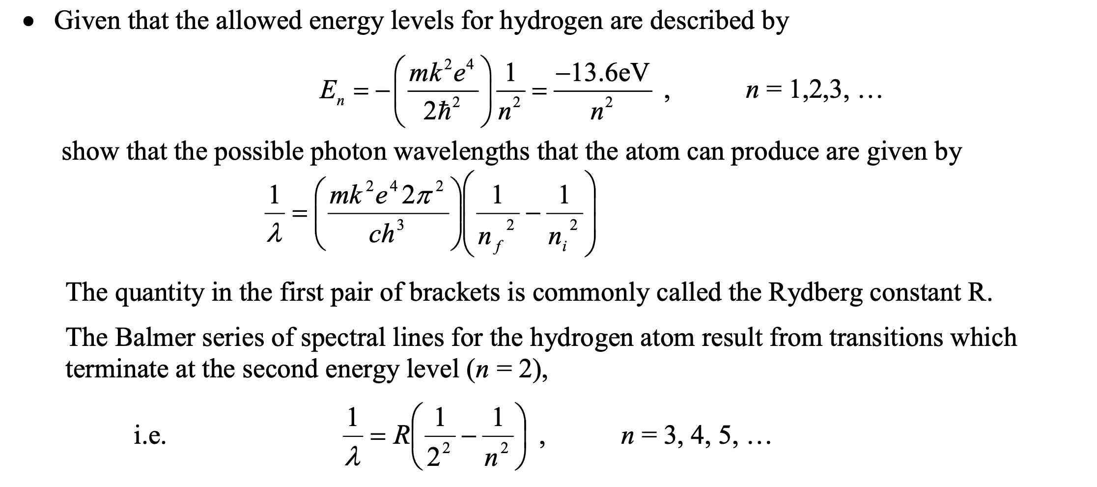 Solved Please show how the possible photon wavelengths that | Chegg.com