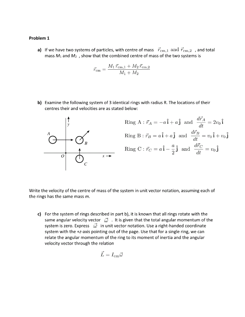 Solved Problem 1 a) If we have two systems of particles, | Chegg.com