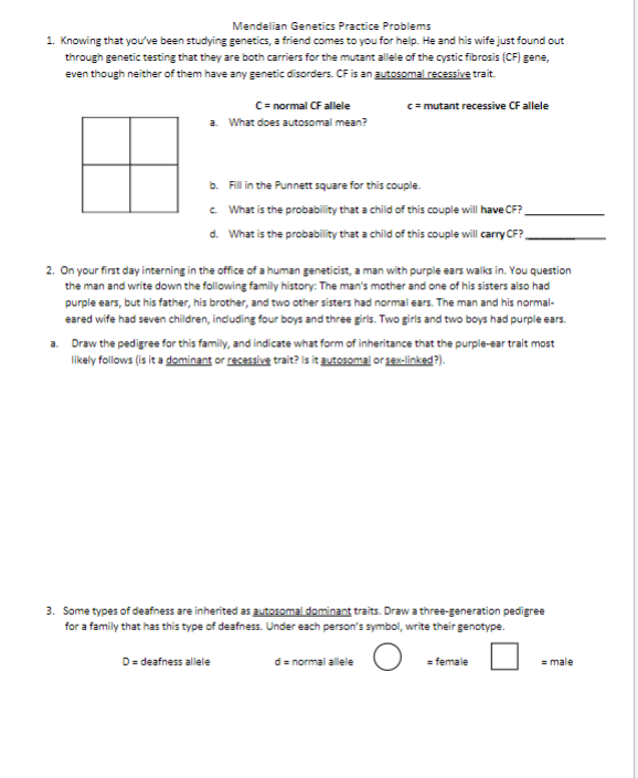 Solved Draw a Punnett square for the following cross: a Draw | Chegg.com