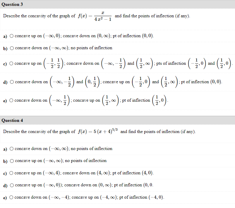 Solved Question 3 2 Describe the concavity of the graph of | Chegg.com