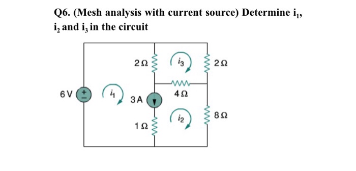 Solved Q6. (Mesh analysis with current source) Determine i,, | Chegg.com
