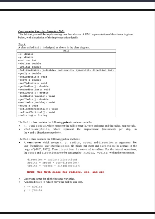 Solved This lab test, you will be implementing two Java | Chegg.com