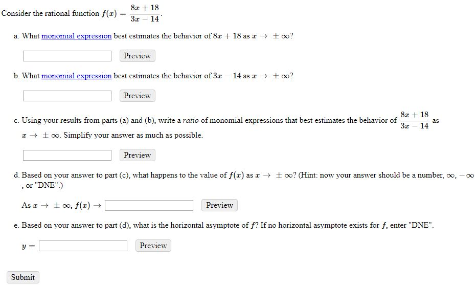 Solved 818 3 14 Consider The Rational Function F(x) = A. 