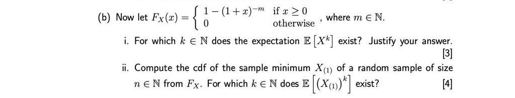 Solved {6- (b) Now let Fx(x) = 1-(1 + x)-m if x > 0 where m | Chegg.com