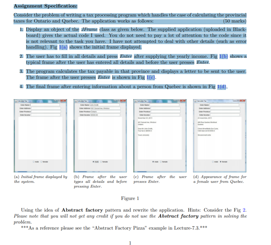 Assignment Specification: Consider the problem of | Chegg.com