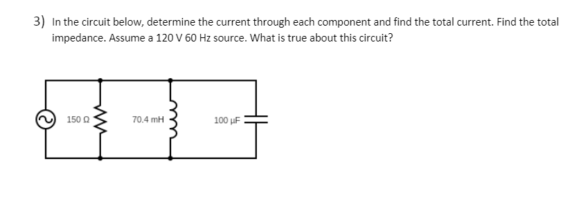 Solved 3) In the circuit below, determine the current | Chegg.com