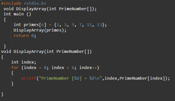 Solved #include void DisplayArray(int PrimeNumber[]); int | Chegg.com