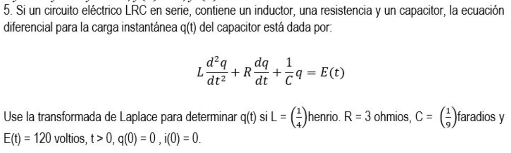 Solved USE LAPLACE TRANSFORM TO SOLVE THIS PROBLEM FOR | Chegg.com