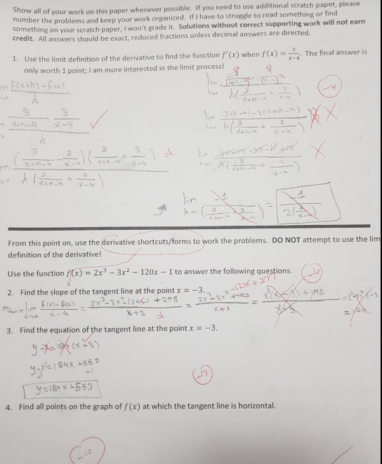 Solved Show all of your work on this paper whenever | Chegg.com