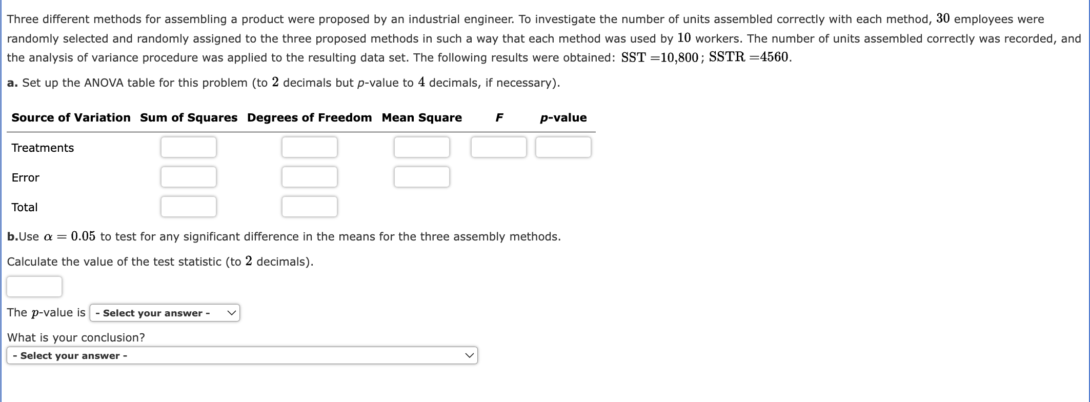 Solved the analysis of variance procedure was applied to the | Chegg.com