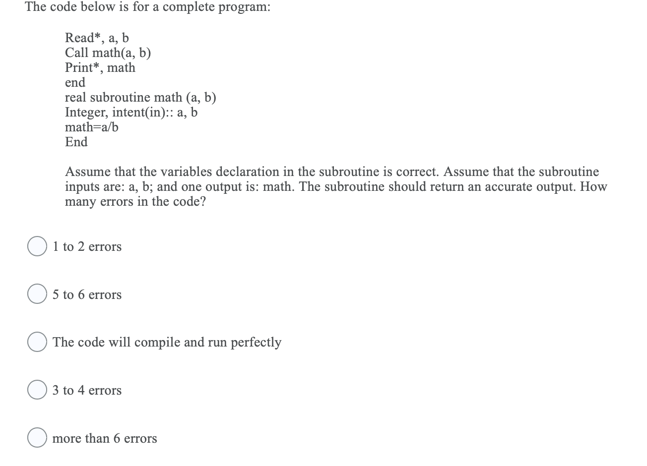 Solved The code below is for a complete program: real, | Chegg.com