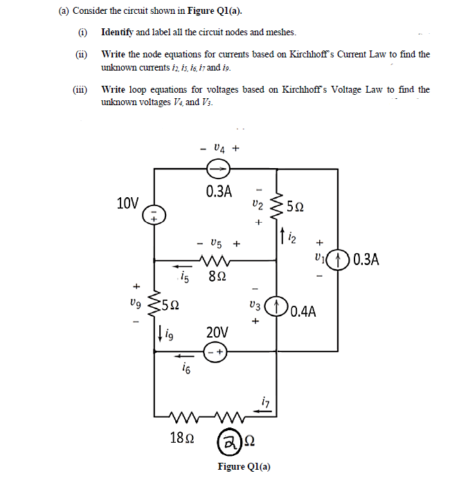 Solved (a) Consider the circuit shown in Figure Q1(a). (1) | Chegg.com